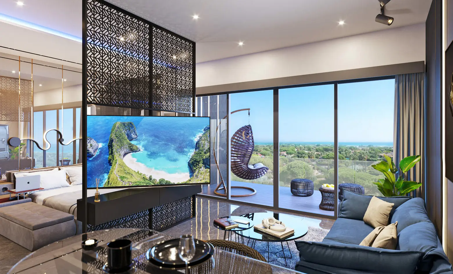 Interior of the two-bedroom villa