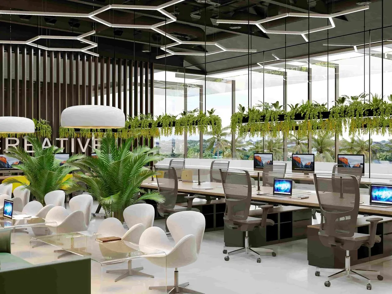 Co-working space in the clubhouse